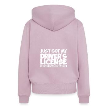Just Got My Driver's License 2 - Frauen Premium Bio Zip Hoodie - Altrosa - Hinten - Julia (174cm)