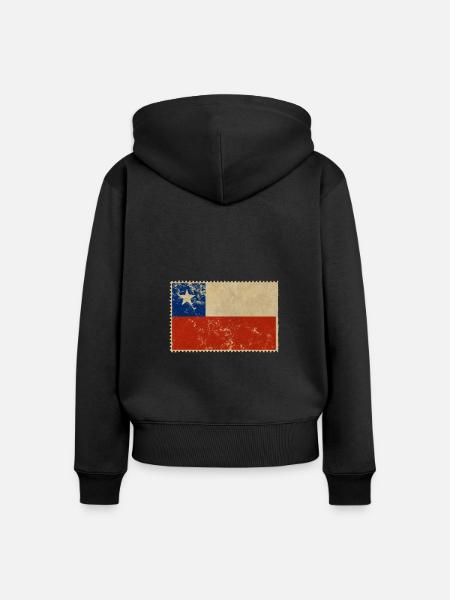 Flagge Chile - Frauen Premium Bio Zip Hoodie - Schwarz