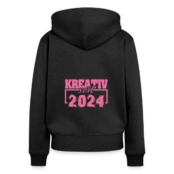 Painting 2024 - Women's Premium Organic Zip Hoodie - black - Back - Julia (174cm)