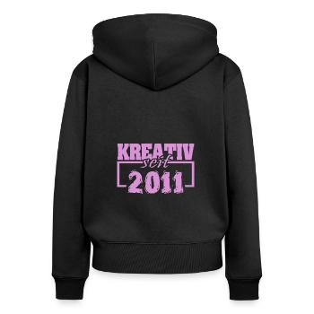 Creative 2011 - Women's Premium Organic Zip Hoodie - black - Back - Julia (174cm)