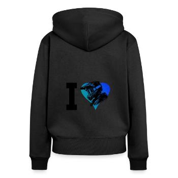 VTT Homme VTT Cyclisme Femme Cyclisme - Sweat à capuche zippé Premium bio Femme - noir - Dos - Julia (174cm)