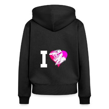 Cyclistes Hommes Cyclisme VTT - Sweat à capuche zippé Premium bio Femme - noir - Dos - Julia (174cm)
