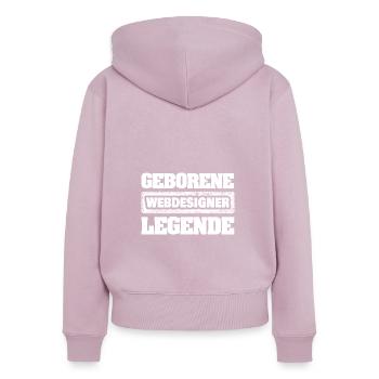 Le métier de concepteur de sites web - Sweat à capuche zippé Premium bio Femme - rose poudré - Dos - Julia (174cm)