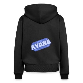 Gesundheit Ayana - Frauen Premium Bio Zip Hoodie - Schwarz - Hinten - Julia (174cm)