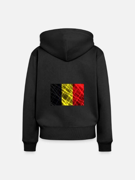 Belgien - Frauen Premium Bio Zip Hoodie - Schwarz