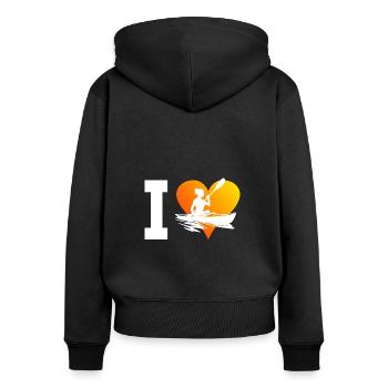 Kayak Hommes Kayak Kayak Canoë Femmes - Sweat à capuche zippé Premium bio Femme - noir - Dos - Julia (174cm)