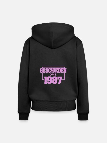1987 - Frauen Premium Bio Zip Hoodie - Schwarz