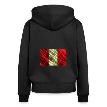 Peru - Frauen Premium Bio Zip Hoodie - Schwarz - Hinten - Julia (174cm)
