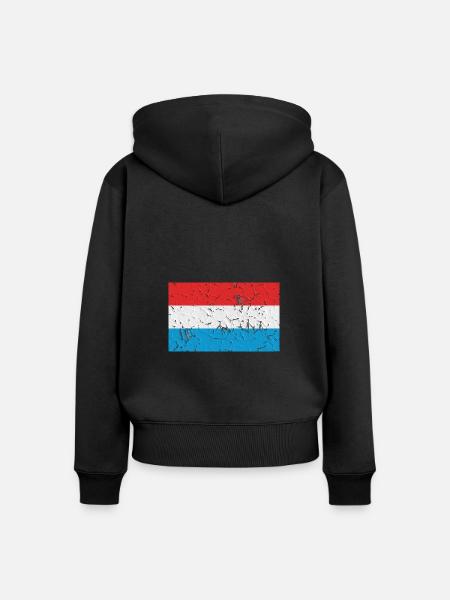 Luxemburg - Frauen Premium Bio Zip Hoodie - Schwarz