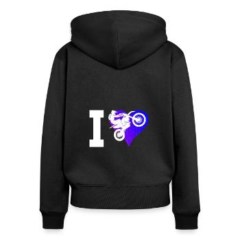 Dirt Bike Dirt Biker Dirt Bike Women Men - Women's Premium Organic Zip Hoodie - black - Back - Julia (174cm)