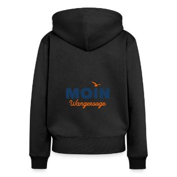 Nordsee Moin Wangerooge - Frauen Premium Bio Zip Hoodie - Schwarz - Hinten - Julia (174cm)