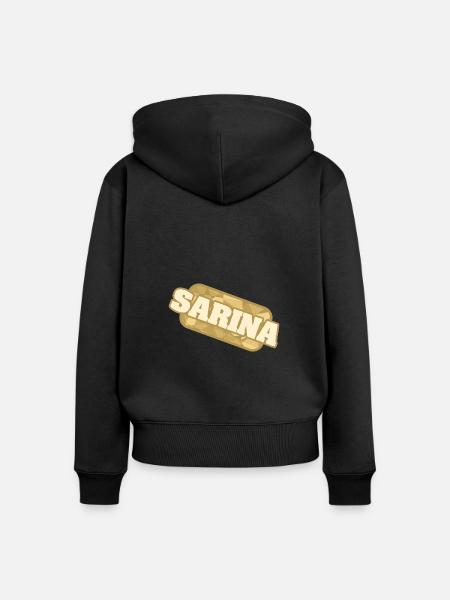 Natur Sarina - Frauen Premium Bio Zip Hoodie - Schwarz