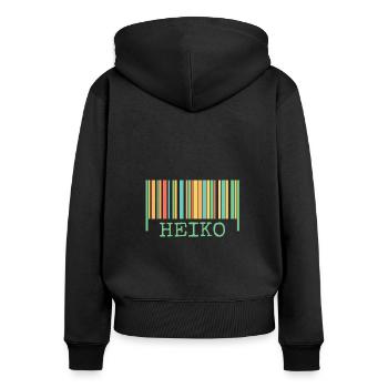 Heiko dans le rôle de Heiko - Sweat à capuche zippé Premium bio Femme - noir - Dos - Julia (174cm)