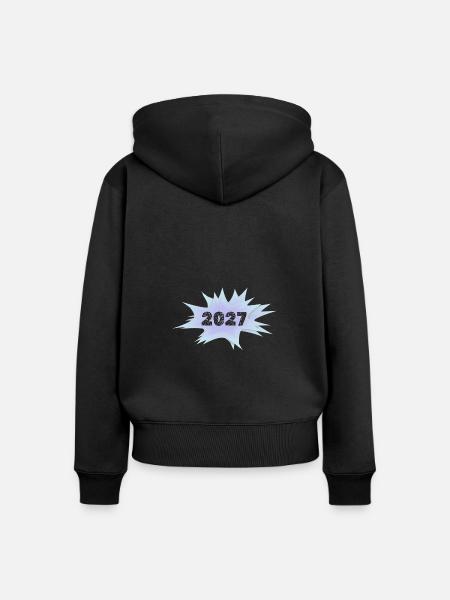 2027 - Frauen Premium Bio Zip Hoodie - Schwarz