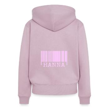 Name Hanna - Frauen Premium Bio Zip Hoodie - Altrosa - Hinten - Julia (174cm)
