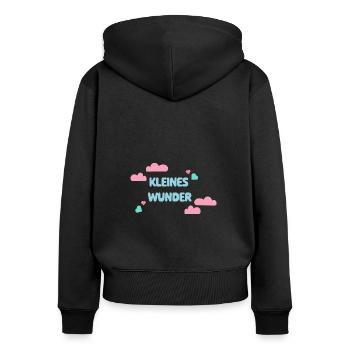 Little Miracle Baby Gift - Birth Gift - Women's Premium Organic Zip Hoodie - black - Back - Julia (174cm)