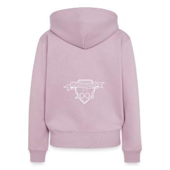 2003 - Frauen Premium Bio Zip Hoodie - Altrosa - Hinten - Julia (174cm)