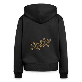 Prénom Olivia - Sweat à capuche zippé Premium bio Femme - noir - Dos - Julia (174cm)