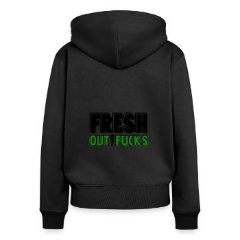 FUCK THIS SHIT Lustig Sarkasmus T-Shirt - Frauen Premium Bio Zip Hoodie - Schwarz - Hinten - Julia (174cm)