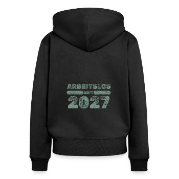 seit 2027 - Frauen Premium Bio Zip Hoodie - Schwarz - Hinten - Julia (174cm)
