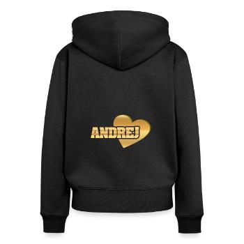 Gold Andrej - Women's Premium Organic Zip Hoodie - black - Back - Julia (174cm)