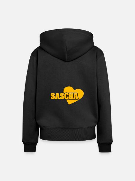 Sascha - Frauen Premium Bio Zip Hoodie - Schwarz