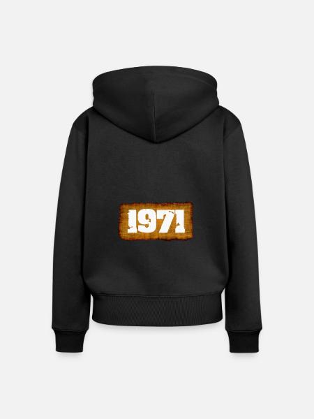 1971 - Frauen Premium Bio Zip Hoodie - Schwarz