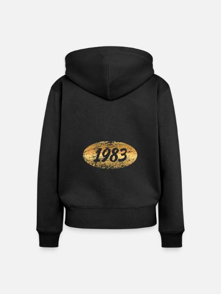 Gold 1983 - Frauen Premium Bio Zip Hoodie - Schwarz
