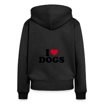 Dog I Love Dogs - Women's Premium Organic Zip Hoodie - black - Back - Julia (174cm)