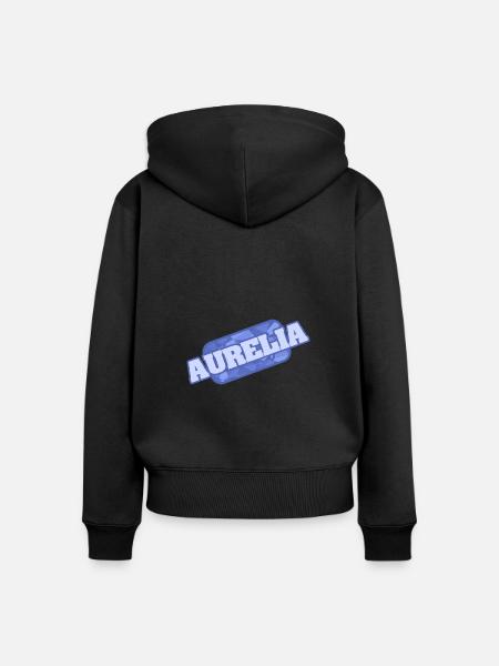 Geschenk für Aurelia - Frauen Premium Bio Zip Hoodie - Schwarz
