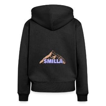 Smilla als Geschenkidee - Frauen Premium Bio Zip Hoodie - Schwarz - Hinten - Julia (174cm)