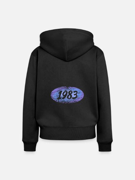 1983 1983 - Frauen Premium Bio Zip Hoodie - Schwarz