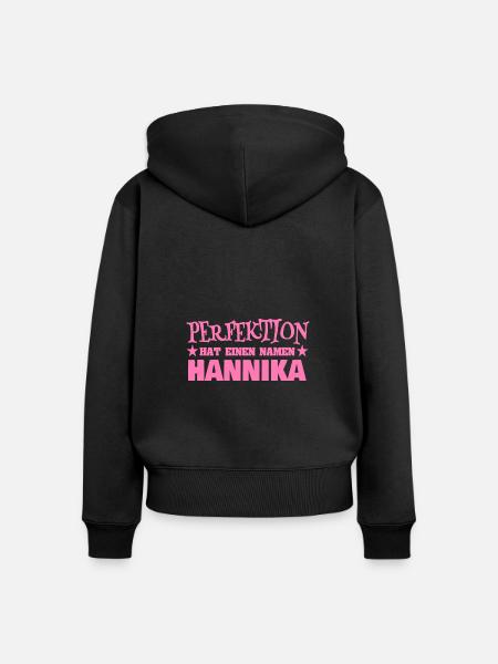 Frauenname Hannika - Frauen Premium Bio Zip Hoodie - Schwarz