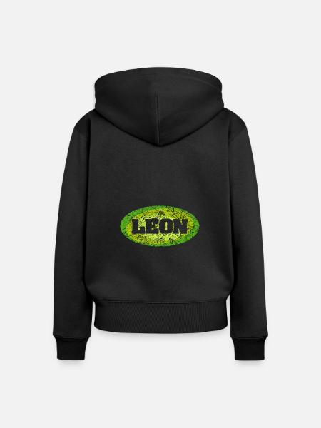 Leon - Frauen Premium Bio Zip Hoodie - Schwarz