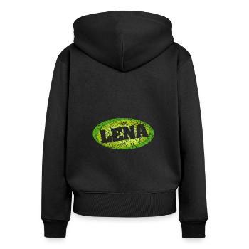 Lena - Sweat à capuche zippé Premium bio Femme - noir - Dos - Julia (174cm)