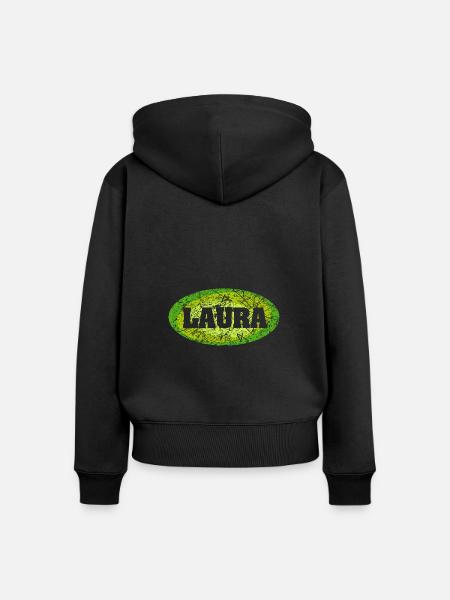 Laura - Frauen Premium Bio Zip Hoodie - Schwarz