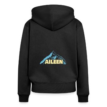 Frauenname Aileen - Frauen Premium Bio Zip Hoodie - Schwarz - Hinten - Julia (174cm)