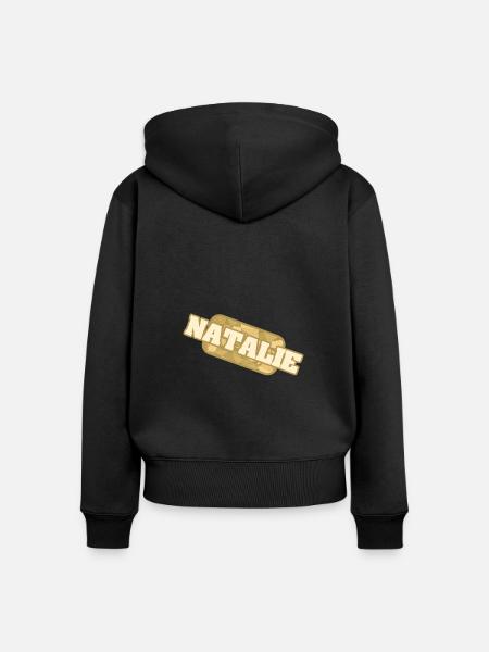 Natalie - Frauen Premium Bio Zip Hoodie - Schwarz