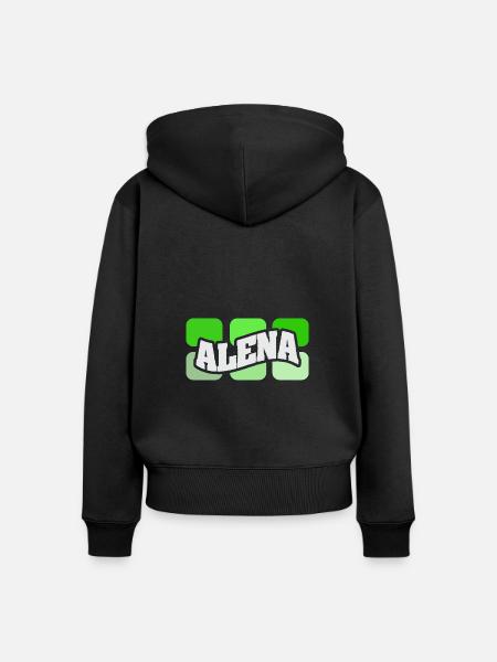 Geschenk für Alena - Frauen Premium Bio Zip Hoodie - Schwarz
