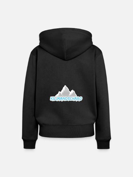 Berg Kilimandscharo - Frauen Premium Bio Zip Hoodie - Schwarz