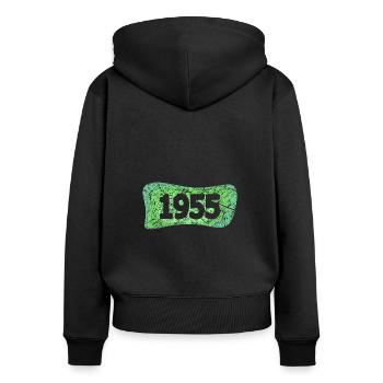 Scratch 1955 - Sweat à capuche zippé Premium bio Femme - noir - Dos - Julia (174cm)