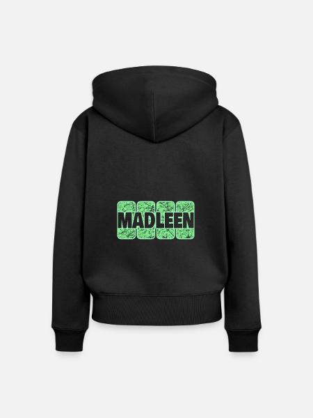 Vorname Madleen - Frauen Premium Bio Zip Hoodie - Schwarz