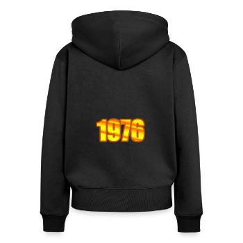 Doré 1976 - Sweat à capuche zippé Premium bio Femme - noir - Dos - Julia (174cm)