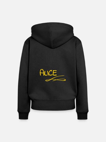 Geschenk für Alice - Frauen Premium Bio Zip Hoodie - Schwarz