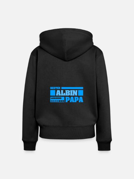 Vorname Albin - Frauen Premium Bio Zip Hoodie - Schwarz