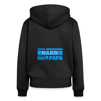 First name Marik - Women's Premium Organic Zip Hoodie - black - Back - Julia (174cm)