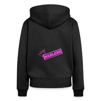 Marlene - Women's Premium Organic Zip Hoodie - black - Back - Julia (174cm)