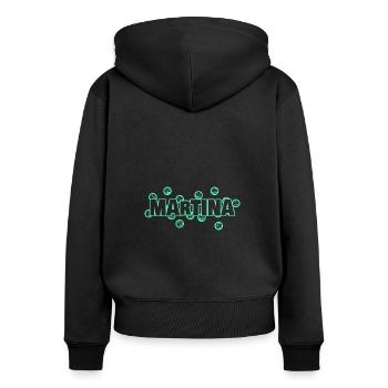 Martina - Sweat à capuche zippé Premium bio Femme - noir - Dos - Julia (174cm)