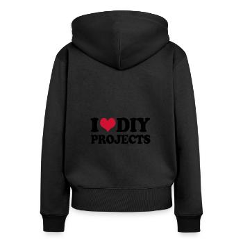 I Love Diy Projects Do it yourself - Women's Premium Organic Zip Hoodie - black - Back - Julia (174cm)