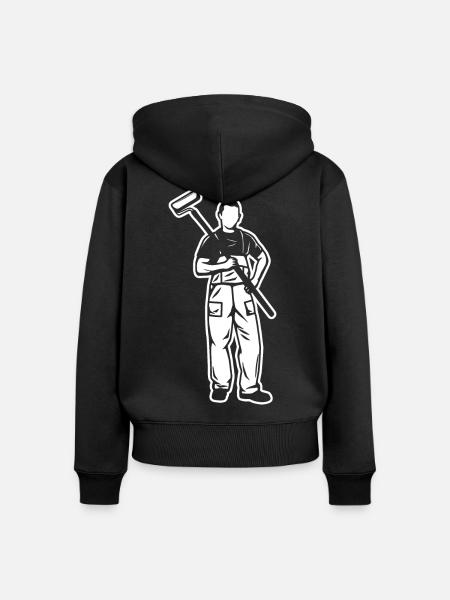 Maler Junge - Frauen Premium Bio Zip Hoodie - Schwarz